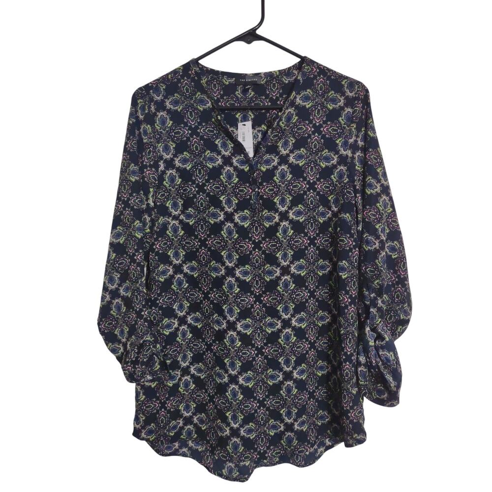 The Limited Paisley Print Tunic Blouse Small Bohemian Business Casual Office‎
